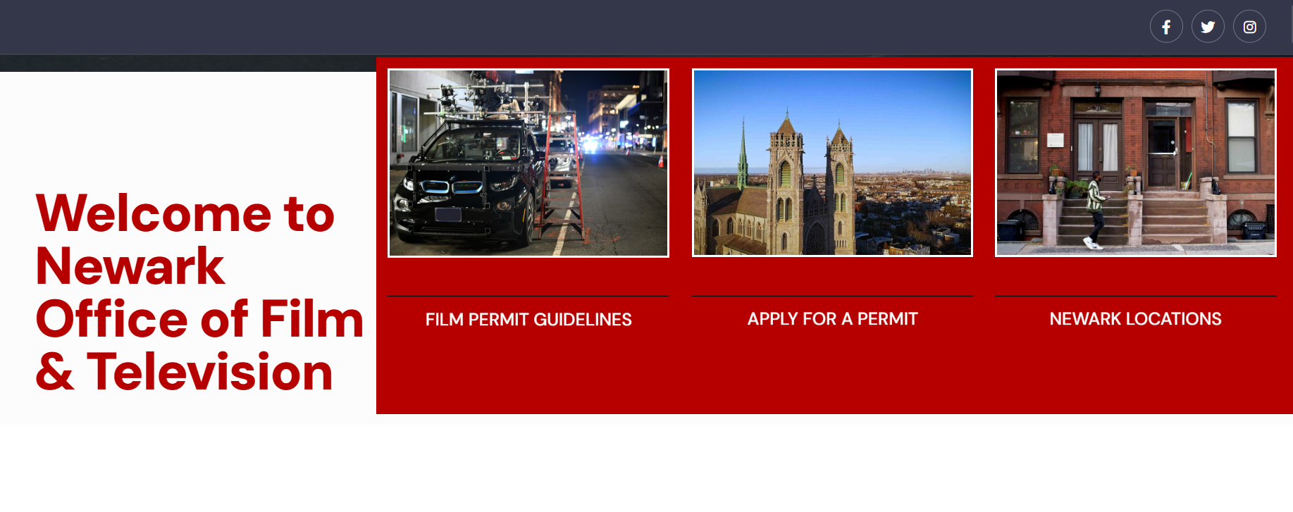 Newark Film website screen shot